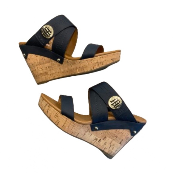 TOMMY HILFIGER Hilfiger Sandal Blue Slip On Size 9.5 NWOT - Picture 1 of 10